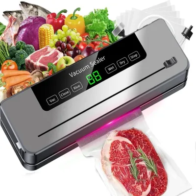 Image de Machine de mise sous vide - Appareil électrique de mise sous vide - 120 W - 220–240 V - Pour aliments secs et humides - 5 modes - 10 sacs de mise sous vide