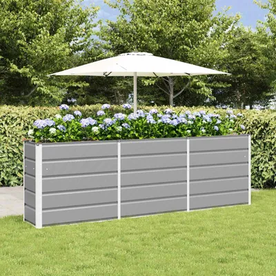 Productafbeelding van Maison Exclusive - Plantenbak, lichtgrijs, 240 x 40 x 75 cm, staal