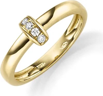 Ring-aus-585-Gelbgold-mit-4-Diamanten-0-08ct-TW-SI