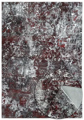 Produktbild von Modern Marmor Teppich - Weich - Maschinenwaschbar - Rutschfest - Premium Polyester Fasern - Burgunderrot - 160cm x 230cm