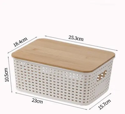 Obrázek produktu pro Tři plastové úložné boxy s víkem na potraviny, hračky a oblečení.