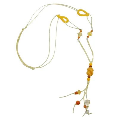 Produktbild von Kette Schraubenperle gelb ocker gelb 100 cm