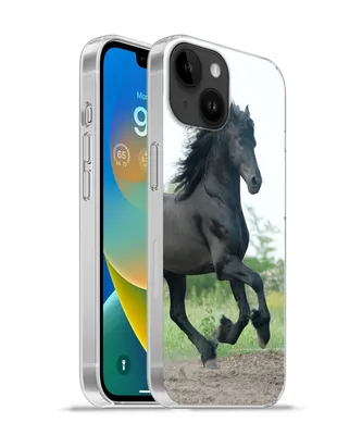 Produktbild von MuchoWow® Handyhülle Schutzhülle Hülle für Apple iPhone 14 - Softcase Pferd - Schwarz - Natur Silikon Softcase Handy Hülle - Mobiltelefonhülle