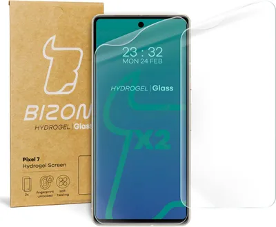 Produktbild von Bizon Glass Hydrogel Displayschutzfolie für Pixel 7, 2 Stück