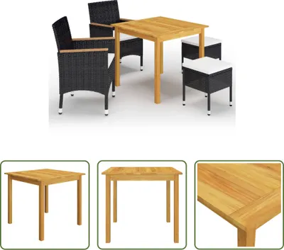 Produktbild von The Living Store 5-tlg. Garten-Essgruppe Schwarz