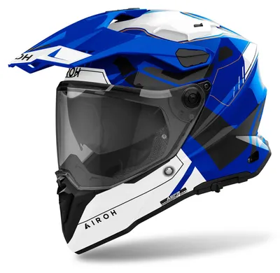 Image de Casque Enduro AIROH Commander 2 Reveal Blanc Bleu Brillant Taille S