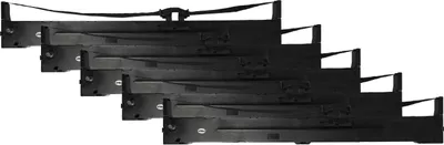 Produktbild von vhbw 5x Farbband Schriftband kompatibel mit Epson LQ-2090IIN, LQ-2090II, LQ-2090 Nadeldrucker, Bondrucker - Schwarz
