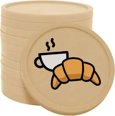 Immagine prodotto di Croissant CombiCraft con monete di caffè beige Ø29mm stampate su un lato - 100 pezzi