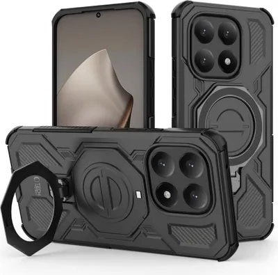 Produktbild von Handyhülle mit Ständer für Xiaomi 15T, Tech-Protect TacticStand mit MagSafe, mattes Schwarz