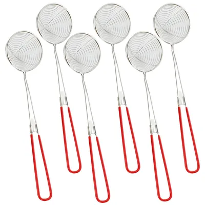 6er Set Fonduezeef Edelstahl 27 cm mit Silikongriff