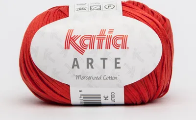 Produktbild von ARTE, feines BW-Bändchengarn von Katia, Farbe DUNKLES ORANGE (34), ca. 165m/50g