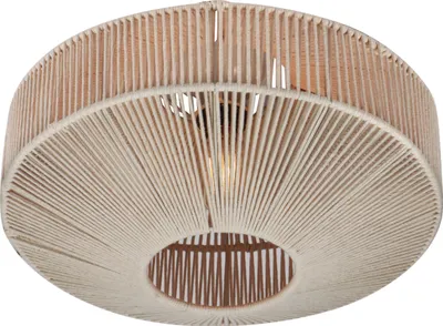 Image de Plafonnier SVEA beige-crème 1xE27x10W en tissu, dimensions : 31x46x46 cm, IP20, Trio