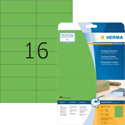 Produktbild von Etiketten 105x37 mm grün ablösbar Papier matt VE=32x 320 Stück