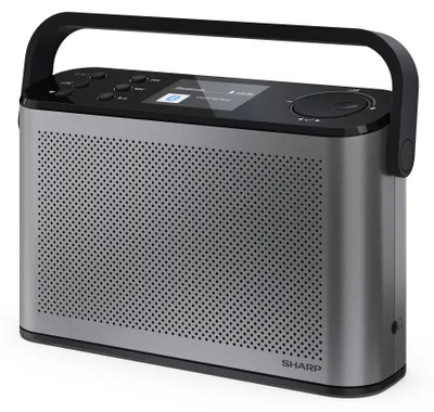 Produktbild von SHARP DR-P540(GY) Portable Osaka, Dab+, Dab und FM Digital Radio  mit RDS, Bluetooth 5.3, 2,4" Farbdisplay, integrierter USB-C oder Lithium-Akku, integrierter Lautsprecher, Kopfhöreranschluss.