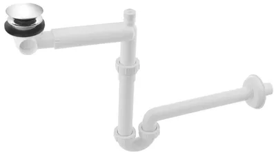 Obrázok produktu pre Bruckner URBINO priestorovo úsporný sifón pod umývadlo s mechanizmom „klick-klack“, 5/4", odtok 32 mm, biely