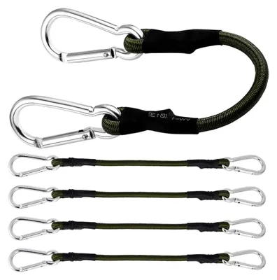 Produktbild von 5 Stück Elastische Bungee-Seile mit Haken 8mm Robuste Gepäckspanner für Camping und Outdoor