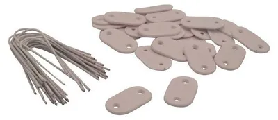 Zdjęcie produktu dla Zestaw mocujący do osłony prywatności, kolor naturalny, 26 sztuk, 14,5 cm, ocynkowany, powlekany tworzywem sztucznym, kolor taupe