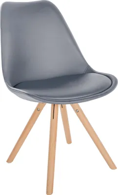 Produktbild von Stuhl HLO-CP99 Kunstleder Rund  grau