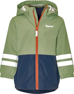Productafbeelding van Playshoes Uni Kinderjas, waterdichte buitenjas, marineblauw/olijfgroen, maat 140