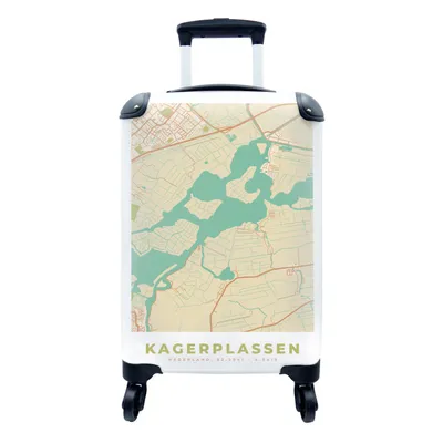 Obrázek produktu pro Kufr Příruční zavazadlo na kolečkách Malý cestovní kufr na 4 kolečkách Kagerplassen - Vintage - Mapa - Plánek města - Velikost kabiny < 55x40x23 cm a