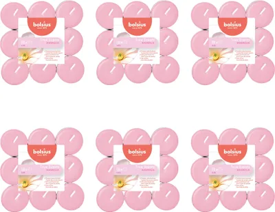 Produktbild von Bolsius - True Scents - Duftteelicht - 18 Stück pro Packung - Magnolie - Vorteilspack - 108 Stücke - 6 Verpackung
