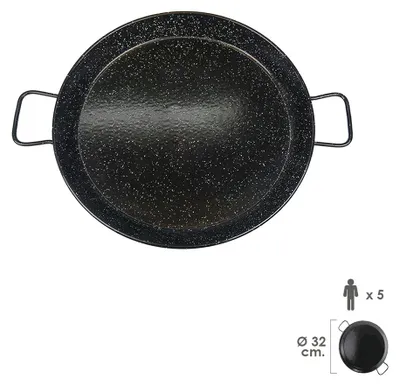 Obrázek produktu pro Smaltovaná valencijská pánev na paellu pro 5 osob / 32 cm.