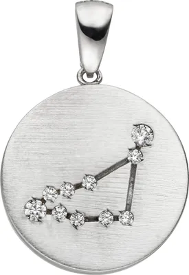 Produktbild von JOBO Anhänger Sternzeichen Steinbock 925 Sterling Silber matt 10 Zirkonia Silbera