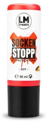 Produktbild von LM-Kreativ Socken Stopp 90 ml, Rot – Anti-Rutsch-Farbe für Textilien