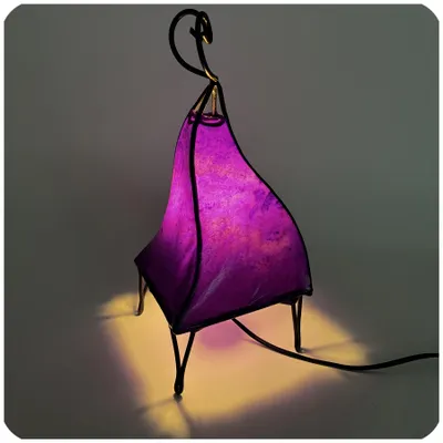 Obrázek produktu pro Orientální lampa Henna lampa Marocká kožená lampa Stolní lampa Stojací lampa Mellah jednobarevná 35-38 cm, fialová