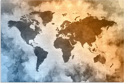 Produktbild von MuchoWow® Poster Weltkarte - Farben - Abstrakt 60x40 cm - Schlafzimmerdekoration