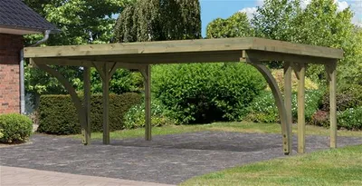 Produktbild von Karibu Carport Classic Doppel 1 mit 2 Einfahrtsbögen kdi