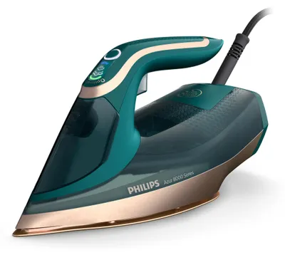 Produktbild von Philips Azur Bügeleisen 8000 Series mit Keramikbügelsohle, 70 g/min kostanter Dampf, 3000 W, Türkis (DST8030/70)