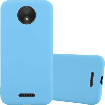 Produktbild von Cadorabo Hülle für Motorola MOTO C PLUS Schutzhülle in Blau Handyhülle TPU Silikon Etui Case Cover