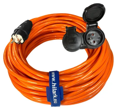 Produktbild von Zweiflach-Steckdose Verlängerungskabel orange H07BQ-F 3G2,5 PUR 10m