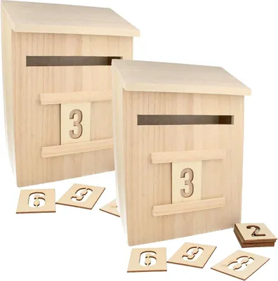 Immagine prodotto di 2 calendari dell'Avvento in legno 28 cm