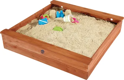 Produktbild von Plum Sandkasten aus Holz 113 x 113 x 230 cm, mit Sitzbänken, 25055