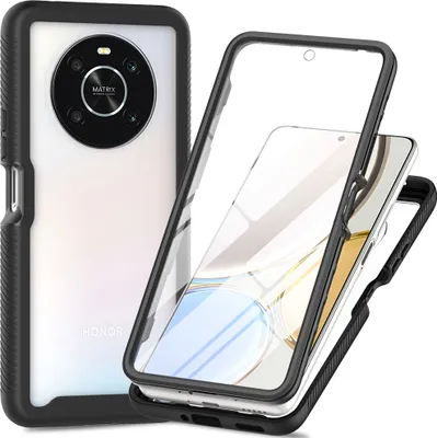 Image de Etui pour Huawei Honor X9, bumper avec protecteur d'écran intégré Etui de protection 360° pour le corps entier noir