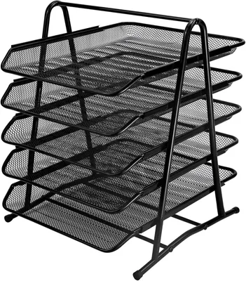 Image de Omgoods - Organisateur de bureau en métal à 5 niveaux avec tiroir pour documents A4