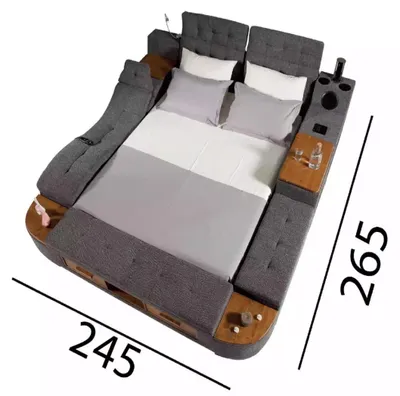 Produktbild von Multifunktion Bett Doppelbetten Modernes Bettgestell Betten 180x200cm Hotel Neu