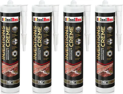 Produktbild von Isolbau - 4 Stück Horizontalsperre für Mauerwerke - Feuchtigkeitssperre - Mauerwerkssperre gegen aufsteigende Feuchtigkeit - Effektive Mauerwerkstrockenlegung für trockene Keller