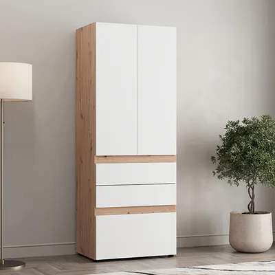 Immagine prodotto di Venas - Guardaroba 2 Ante, 79x208h cm Bianco Opaco, Appendiabiti