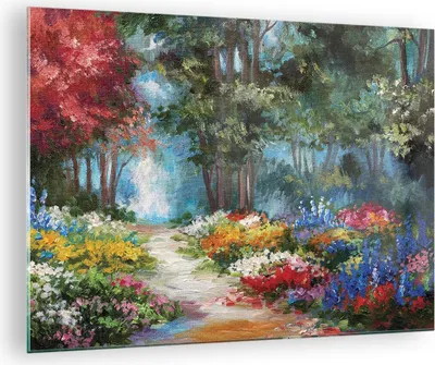 Produktbild von Bilder auf glas - Einteilig - Impressionismus Natur Wald - 70x50cm - Glasbilder - Wandbilder - Bilder - zum Aufhängen bereit - Wanddekoration aus Glas - Glas Bilder - Wandbild auf Glas - GAA70x50-4271