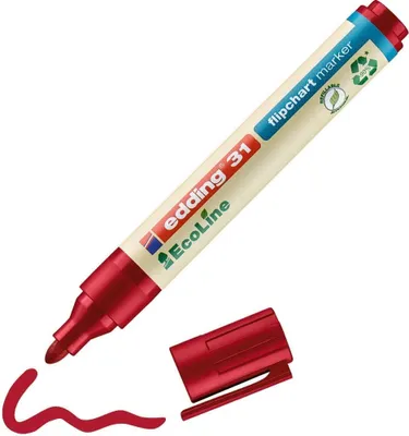 Produktbild von Edding 31 EcoLine, 1 Stück(e), Rot, Rundspitze, Mehrfarbig, Rund, Medium