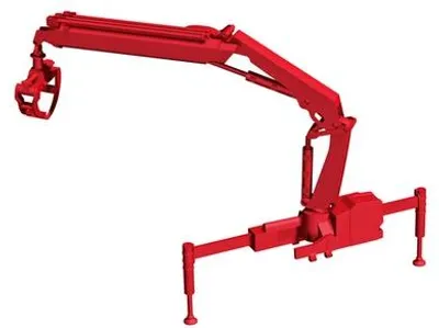 Produktbild von Herpa 054140 - 1/87 Hiab Ladekran X-HIPRO 232 E-3 mit Greifer, rot - Neu