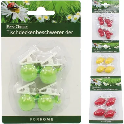 Produktbild von Tischdeckenbeschwerer Früchte 4er auf Karte sort.