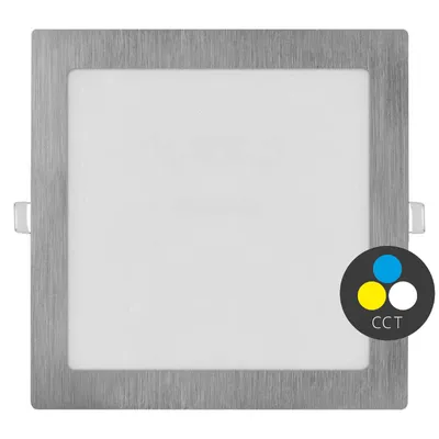 Obrázok produktu pre EMOS Strieborný vstavaný LED panel hranatý 225 x 225mm 18W CCT Premium ZD2243