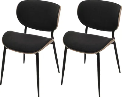 Image de lot de 2 chaises de salle à manger HWC-O45, bois courbé Tissu (370g/m²) Öko-Tex FSC®- ~ naturel, gris foncé