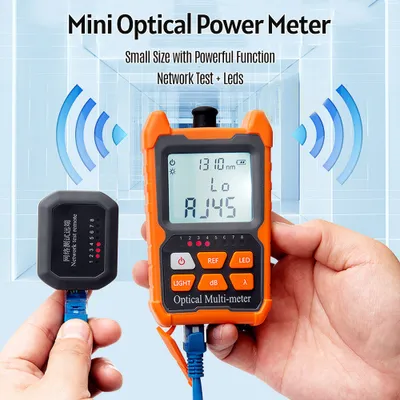 Image de Testeur de câbles de fibre optique Mini Power-Meter Portable Leds Lighting High Precise Network Fiber Optic Cable Tester Tools