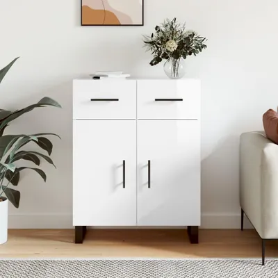 Zdjęcie produktu dla vidaXL Kredens biały wysoki połysk 69,5x34x90 cm materiał drewnopochodny