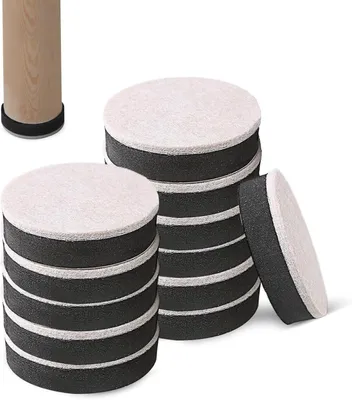 Produktbild von 12 runde, selbstklebende Filz-Möbelgleiter, Ø 6,3 cm × 1,7 cm, für Tische, Stühle, Sofas, Betten und Kleiderschränke
